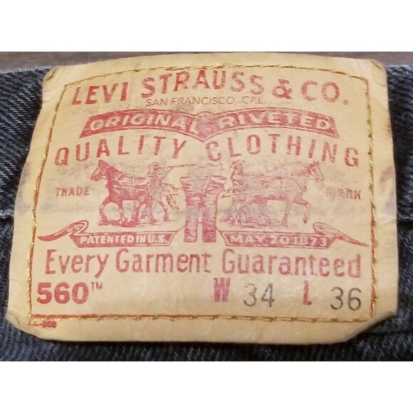 Levi's 560 Jeans Men Size 34x36 Faded Black Gray Vtg Denim Loose Tapered (32x34) - Picture 6 of 6